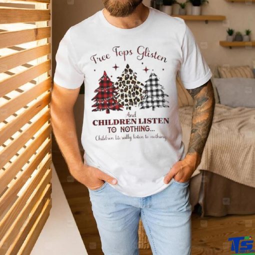 Leopard Plaid Christmas Trees Listen Shirt