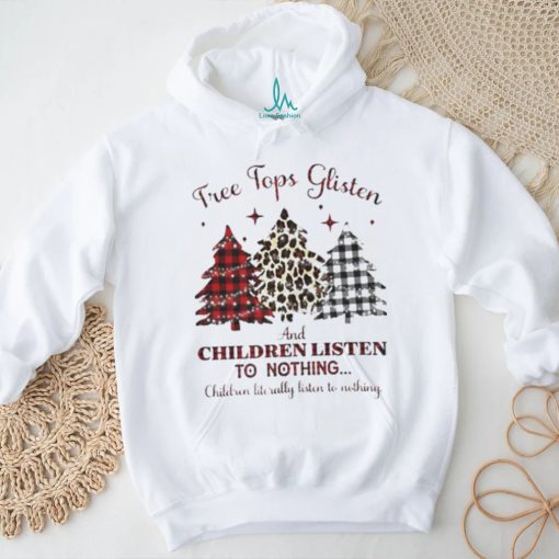 Leopard Plaid Christmas Trees Listen Shirt