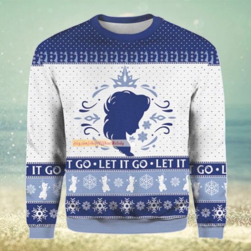 Let It Go Ugly Christmas Sweater, Let It Go Christmas Ugly Sweater Over Print