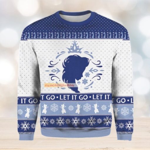 Let It Go Ugly Christmas Sweater, Let It Go Christmas Ugly Sweater Over Print