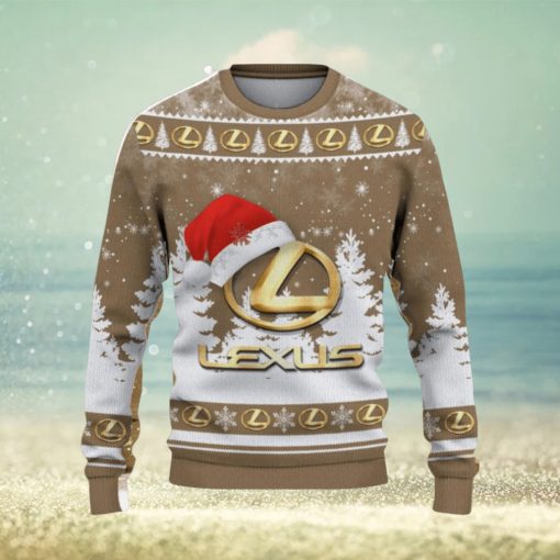 Lexus Logo Wearing Santa Hat Christmas Gift Ugly Christmas Sweater For Men And Women Gift