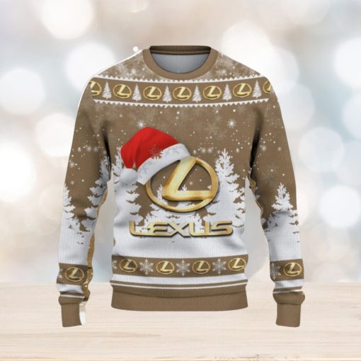 Lexus Logo Wearing Santa Hat Christmas Gift Ugly Christmas Sweater For Men And Women Gift