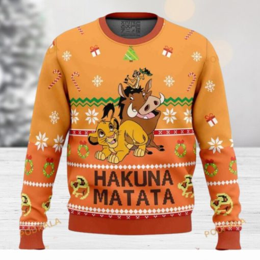 Lion King Pumba Ugly Christmas Sweater, Family & Friends Funny Festive Wear