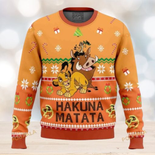 Lion King Pumba Ugly Christmas Sweater, Family & Friends Funny Festive Wear