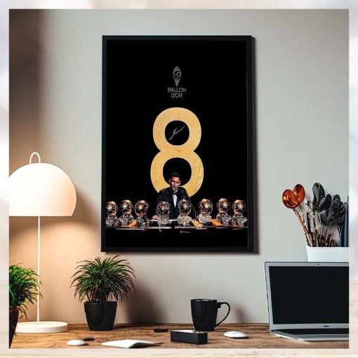 Lionel Messi 8 Ballon D’Or Winner Home Decor Poster Canvas