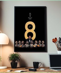 Lionel Messi 8 Ballon D’Or Winner Home Decor Poster Canvas