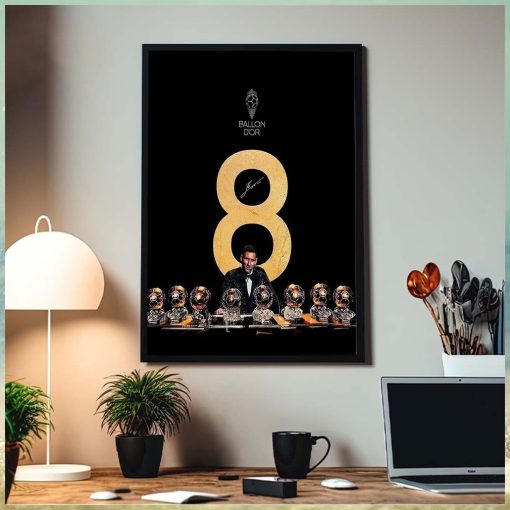 Lionel Messi 8 Ballon D’Or Winner Home Decor Poster Canvas