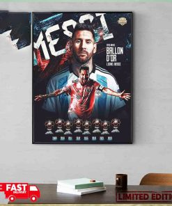 Lionel Messi Wins His 8th Ballon d’Or 2023 Congratulations Poster Canvas