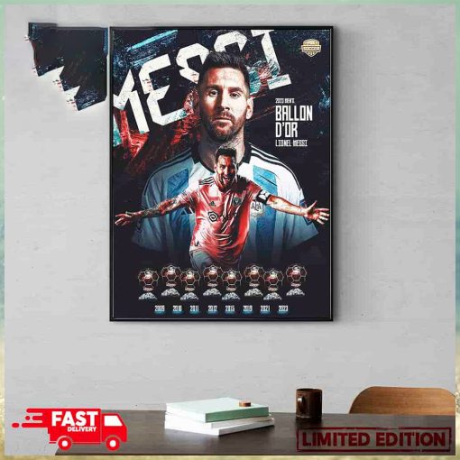 Lionel Messi Wins His 8th Ballon d’Or 2023 Congratulations Poster Canvas