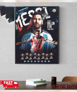 Lionel Messi Wins His 8th Ballon d’Or 2023 Congratulations Poster Canvas