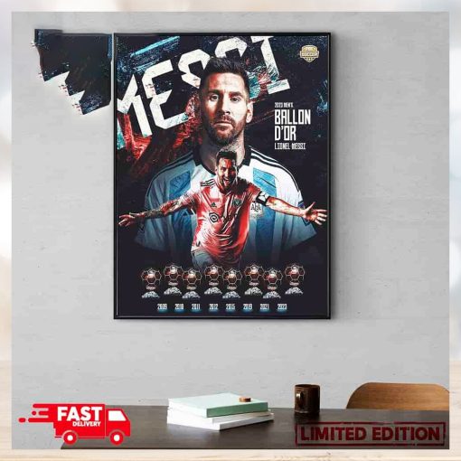 Lionel Messi Wins His 8th Ballon d’Or 2023 Congratulations Poster Canvas