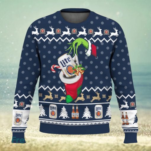 Lite Beer Grinch Hand 3D Sweater Christmas Gift Ugly Christmas Sweater