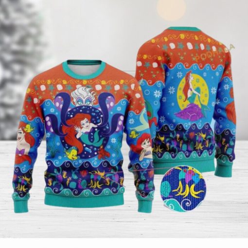 Little Mermaid Ugly Christmas Sweater, Great Gift for Christmas Fans