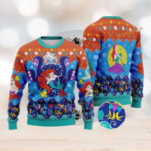 Little Mermaid Ugly Christmas Sweater, Great Gift for Christmas Fans