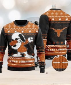 Longhorns Snoopy Dabbing Knitted Ugly Christmas Sweater