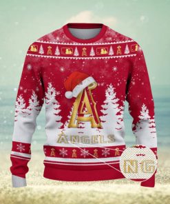 Los Angeles Angels Logo Wearing Santa Hat Christmas Gift Ugly Christmas Sweater For Men And Women Gift