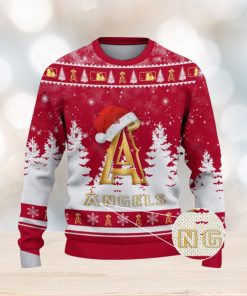 Los Angeles Angels Logo Wearing Santa Hat Christmas Gift Ugly Christmas Sweater For Men And Women Gift