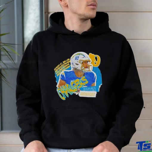 Los Angeles Chargers Justin Herbert Football Paper T Shirt
