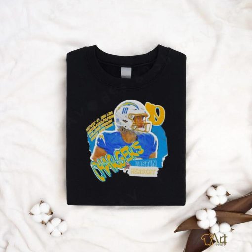 Los Angeles Chargers Justin Herbert Football Paper T Shirt