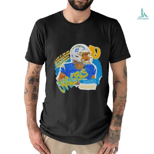 Los Angeles Chargers Justin Herbert Football Paper T Shirt
