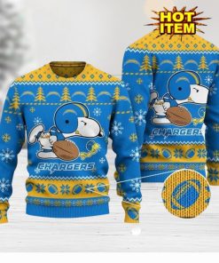 Los Angeles Chargers Logos American Football Snoopy Dog Ugly Christmas Sweater Funny Christmas Gift For Sport Fans