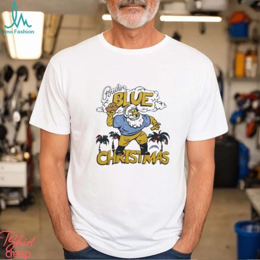 Los Angeles Chargers fowder blue Christmas retro shirt