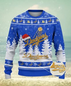 Los Angeles Dodgers Logo Wearing Santa Hat Christmas Gift Ugly Christmas Sweater For Men And Women Gift