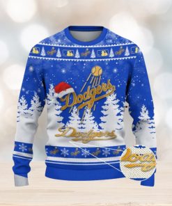 Los Angeles Dodgers Logo Wearing Santa Hat Christmas Gift Ugly Christmas Sweater For Men And Women Gift