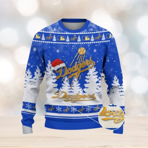 Los Angeles Dodgers Logo Wearing Santa Hat Christmas Gift Ugly Christmas Sweater For Men And Women Gift