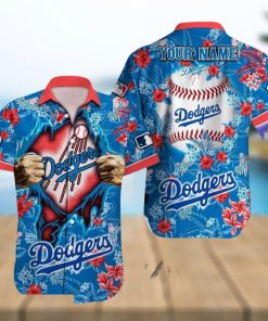 Los Angeles Dodgers MLB Custom Name Aloha 3D Hawaiian Shirt Summer Gift