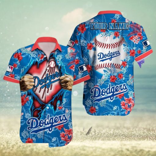 Los Angeles Dodgers MLB Custom Name Aloha 3D Hawaiian Shirt Summer Gift