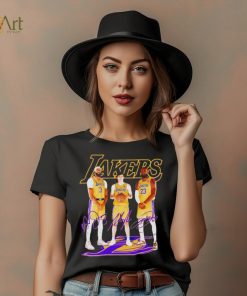 Los Angeles Lakers basketball three members signatures shirt