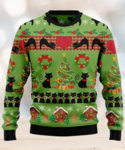 Love Black Cat Christmas Ugly Christmas Sweater