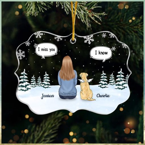 Love Leaves A Memory   Memorial Personalized Custom Ornament   Acrylic Benelux Shaped   Christmas Gift, Sympathy Gift For Pet Owners, Pet Lovers