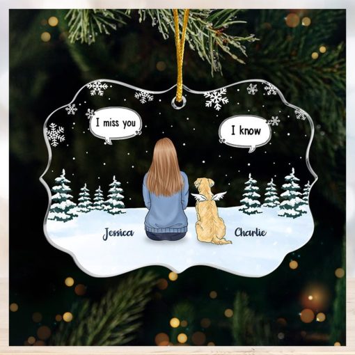 Love Leaves A Memory   Memorial Personalized Custom Ornament   Acrylic Benelux Shaped   Christmas Gift, Sympathy Gift For Pet Owners, Pet Lovers