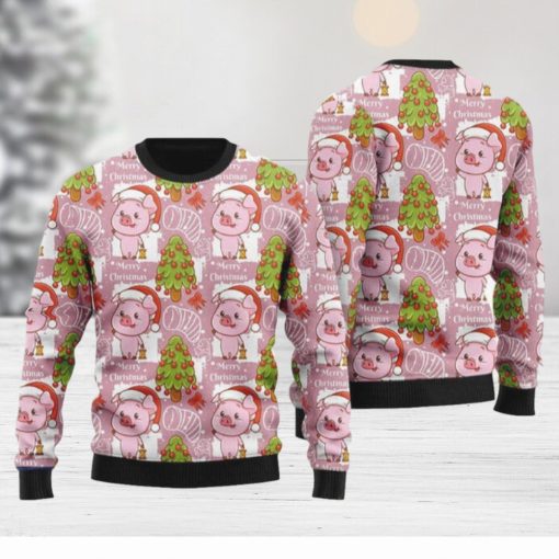 Lovely Pig On Pink Ugly Christmas Sweater Funny Gift For Men And Women Family Holidays