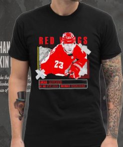 Lucas Raymond number 23 Detroit Red Wings ice hockey player pose paper gift shirt