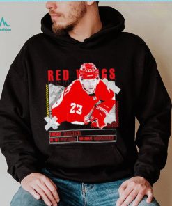 Lucas Raymond number 23 Detroit Red Wings ice hockey player pose paper gift shirt