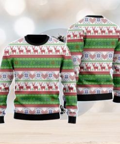 Lue Red Tacky Reindeer Xmas Pattern Christmas Unisex Ugly Sweater