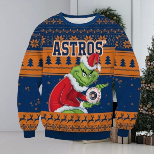 MLB Houston Astros Grinch AOP Ugly Christmas Sweater Christmas Gift For Men And Women