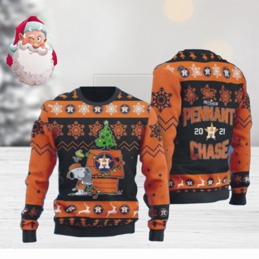 MLB Houston Astros Snoopy All Over Print Christmas AOP Sweater