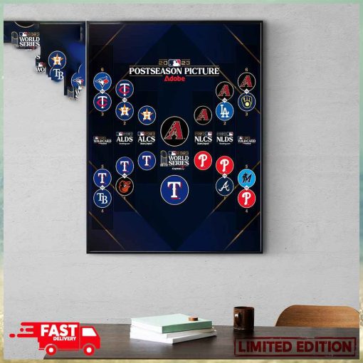 MLB Postseason Picture Matchups x Adobe 2023 World Series Arizona Diamondbacks vs Texas Rangers Poster Canvas