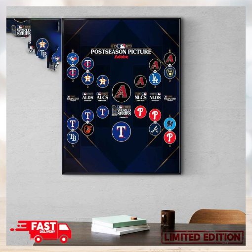 MLB Postseason Picture Matchups x Adobe 2023 World Series Arizona Diamondbacks vs Texas Rangers Poster Canvas