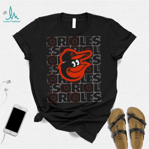 MLB Team Apparel Youth Baltimore Orioles Black Letterman T Shirt
