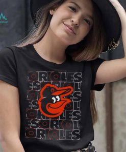 MLB Team Apparel Youth Baltimore Orioles Black Letterman T Shirt