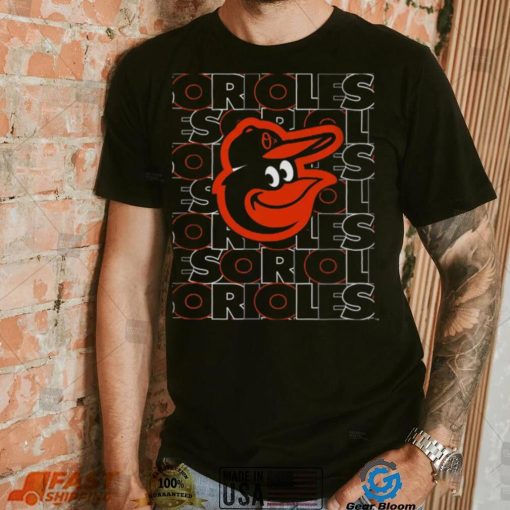 MLB Team Apparel Youth Baltimore Orioles Black Letterman T Shirt
