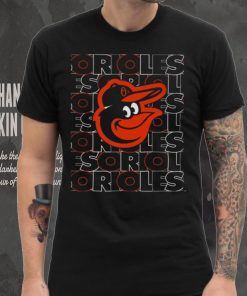 MLB Team Apparel Youth Baltimore Orioles Black Letterman T Shirt