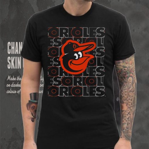 MLB Team Apparel Youth Baltimore Orioles Black Letterman T Shirt