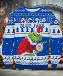 MLB Toronto Blue Jays Grinch AOP Ugly Christmas Sweater Christmas Gift For Men And Women