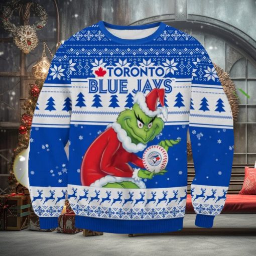 MLB Toronto Blue Jays Grinch AOP Ugly Christmas Sweater Christmas Gift For Men And Women